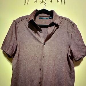 Burgundy Short Sleeve Button Down